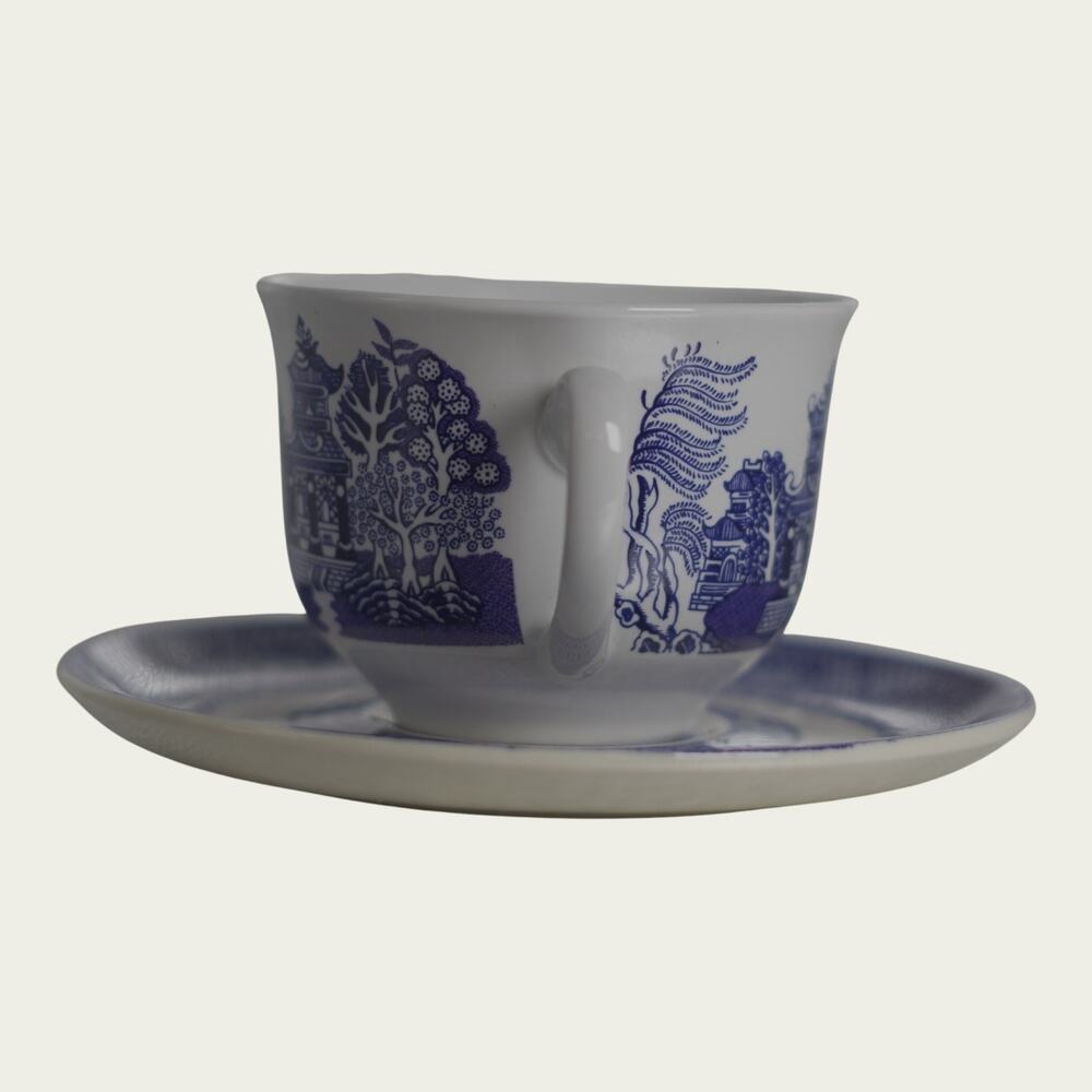 Royal Cuthbertson Blue Willow Demitasse Espresso Cups Saucers Set of 4 China - Picture 11 of 16